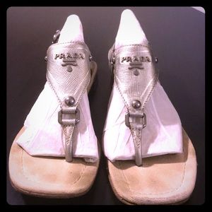 Silver Prada sandal